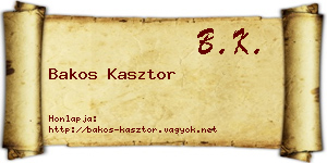 Bakos Kasztor névjegykártya